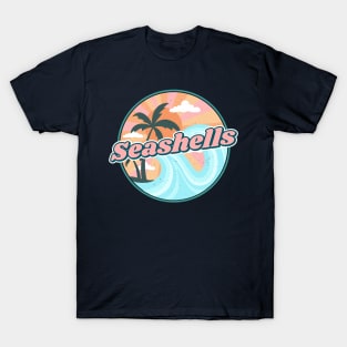 Seashells beach and palm trees T-Shirt